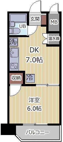 エステート五ツ橋(1DK/2階)の間取り写真