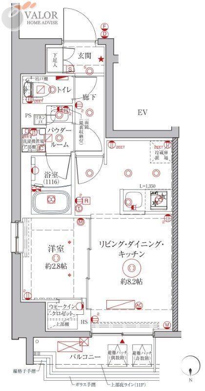 クレイシアIDZ鶴見(1LDK/4階)の間取り写真