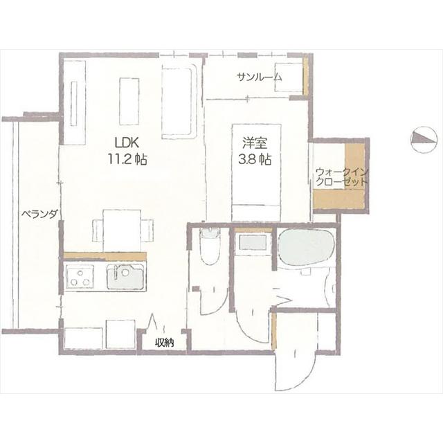 CIEL(1LDK/1階)の間取り写真