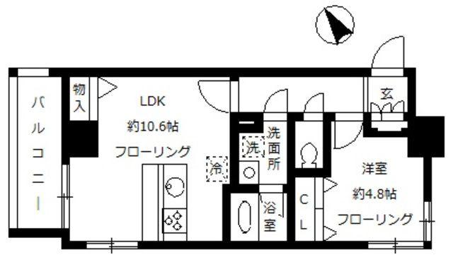 ベル ドミール 目黒(1LDK/2階)の間取り写真