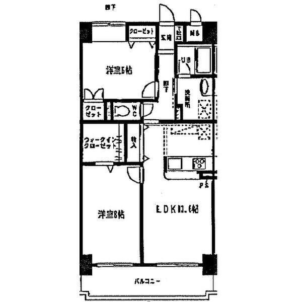 MYM千代田(2LDK/2階)の間取り写真