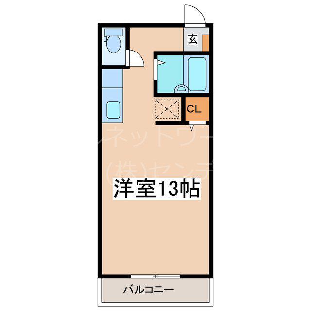 マイパレス征矢野1号棟(ワンルーム/2階)の間取り写真