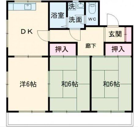 ステップ21(3DK/3階)の間取り写真