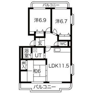 千寿MSA(3LDK/2階)の間取り写真