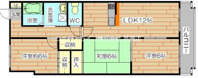 サンシャイン天神山(3LDK/6階)の間取り写真