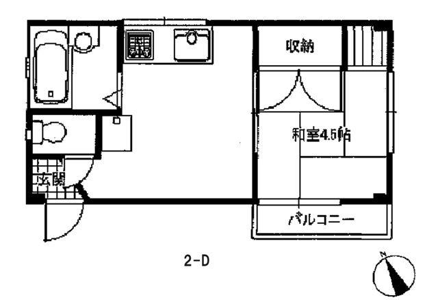 ベルージュK-3(1K/2階)の間取り写真