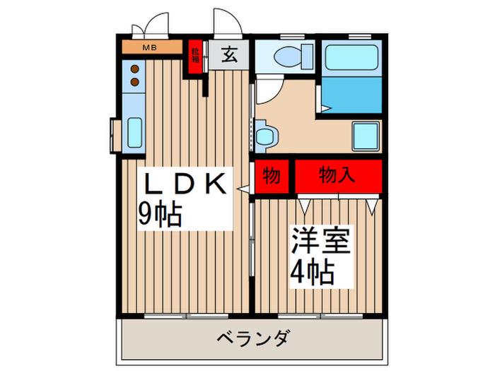 プランドールT・M(1LDK/2階)の間取り写真