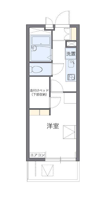 エスポワール六郷(1K/2階)の間取り写真