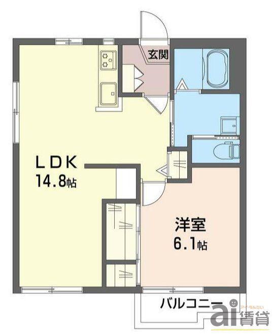 グリーンライフ原田(1LDK/2階)の間取り写真