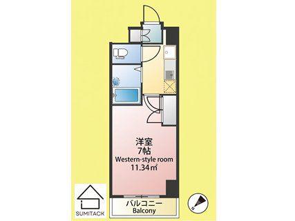 VERONA目黒(1K/2階)の間取り写真