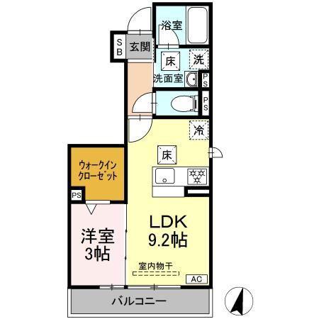 GRANZ RAUM Z(1LDK/1階)の間取り写真