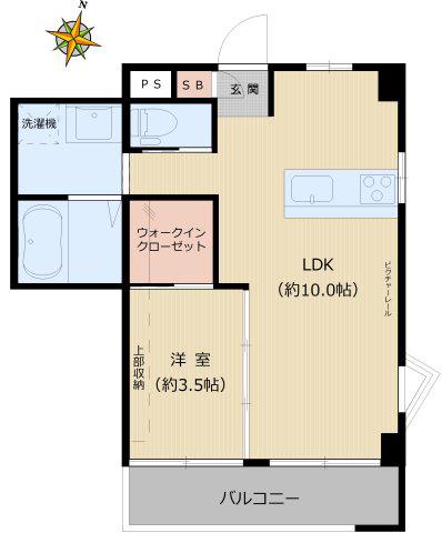 フラッツミマサカ(1LDK/1階)の間取り写真