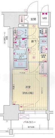 プレサンスNAGOYAシティオ(1K/5階)の間取り写真