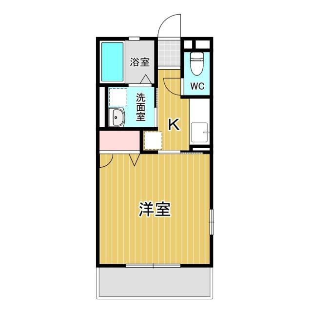 レトアII(1K/2階)の間取り写真
