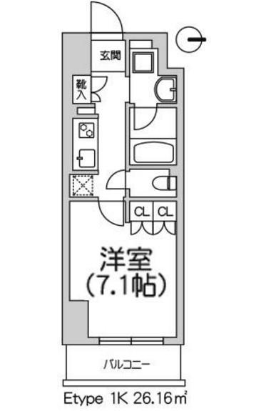 アーバネックス四ツ橋(1K/12階)の間取り写真