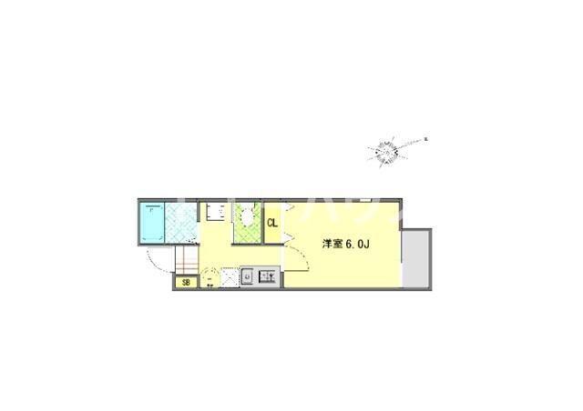 キャメル市川II(1K/2階)の間取り写真