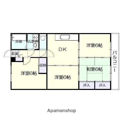 ベネフィス西陵(4DK/1階)の間取り写真