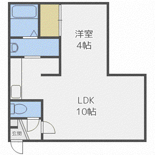 アーバンクラスタ元町I(1LDK/3階)の間取り写真