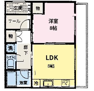 エスペランサ木下パートI(1LDK/3階)の間取り写真