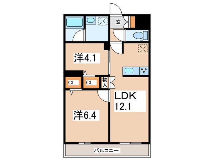 ROYAL HILLS(2LDK/1階)の間取り写真