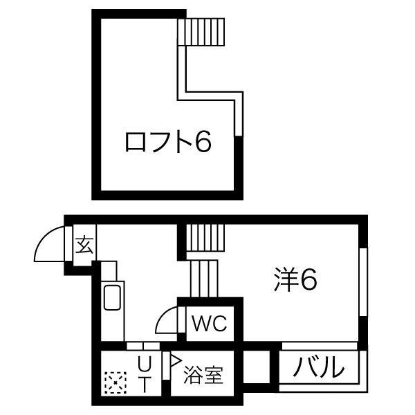 アルファ グランデ(1K/2階)の間取り写真