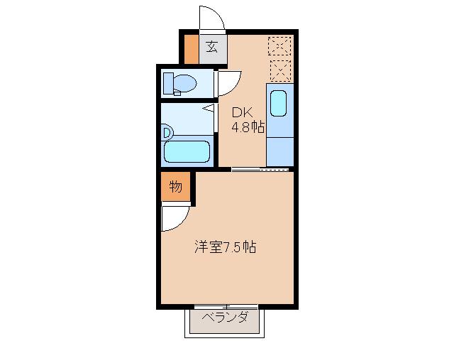 メゾンAD(1DK/2階)の間取り写真