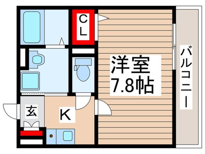 クロレ南流山V(1K/2階)の間取り写真