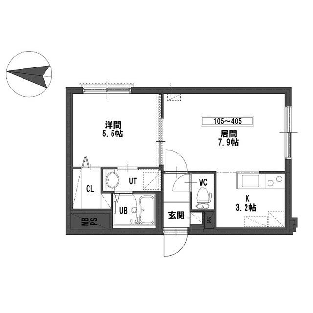 グランメール大谷地(1LDK/1階)の間取り写真