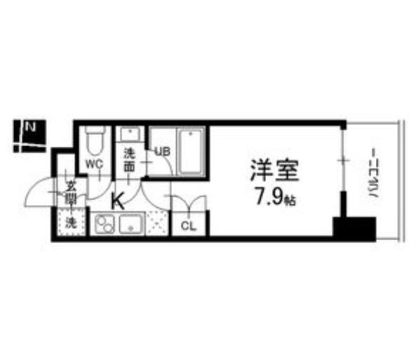 シエルブルー栄(1K/9階)の間取り写真