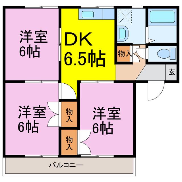 プライム10(3DK/1階)の間取り写真