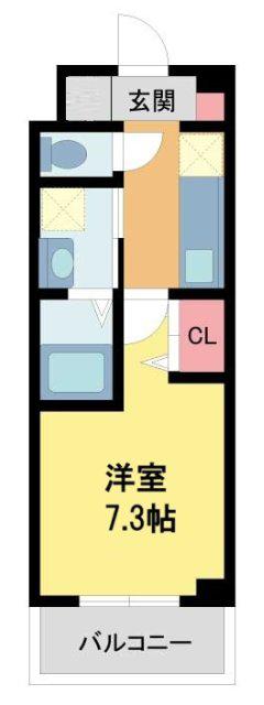 AILE石橋(1K/3階)の間取り写真