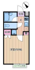 リリーテラスA(1K/2階)の間取り写真