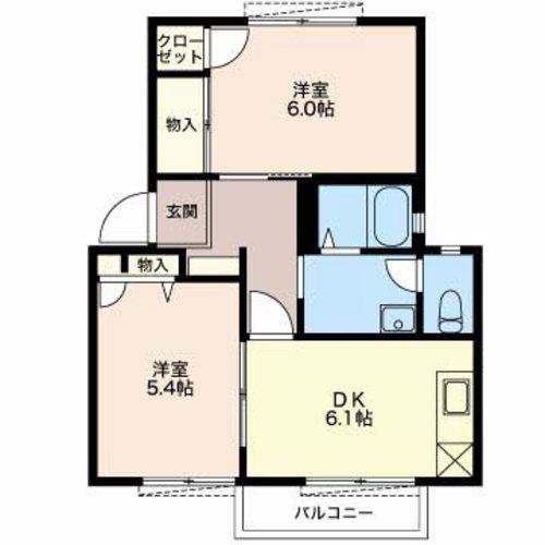 サンモール レモンの木(2DK/1階)の間取り写真