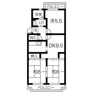 グリーンアベニュー(3LDK/3階)の間取り写真