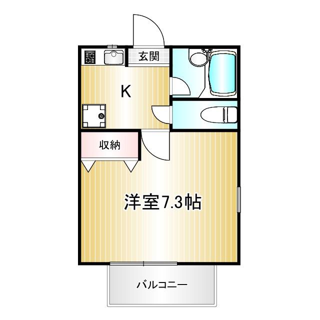 グランメール(1K/2階)の間取り写真