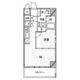 ゼニスレジデンス難波南(1DK/7階)の間取り写真