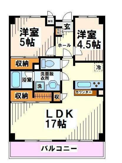 パークアベニュー(2LDK/3階)の間取り写真