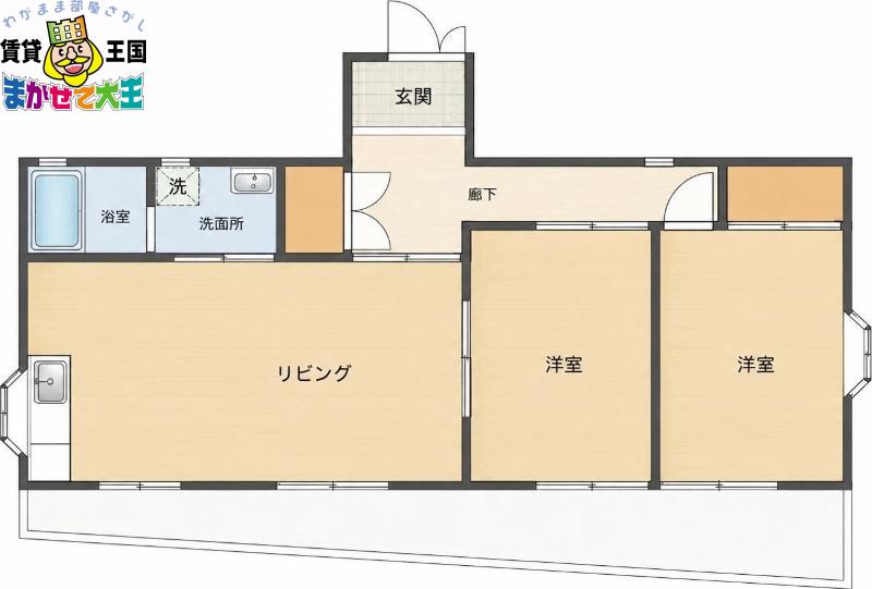 メゾンドコリン(2LDK/1階)の間取り写真