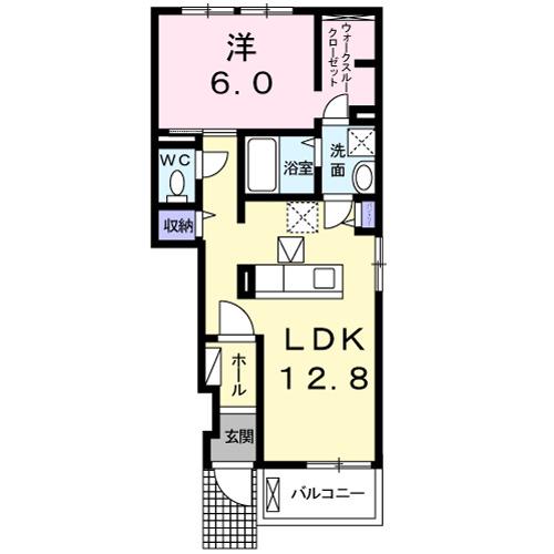 ラフレシール(1LDK/1階)の間取り写真