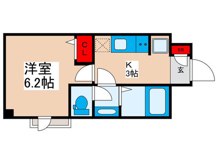 ペンタトニックス田端(1K/3階)の間取り写真