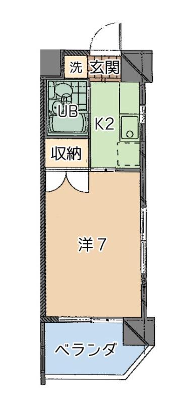 トーマスみなみ(1K/7階)の間取り写真
