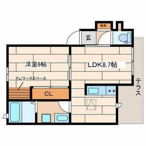 ノヴァハイツ(1LDK/1階)の間取り写真
