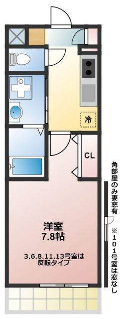 トポリーノ(1K/1階)の間取り写真