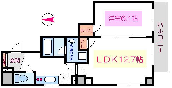 清澄白河パークレジデンス(1LDK/5階)の間取り写真