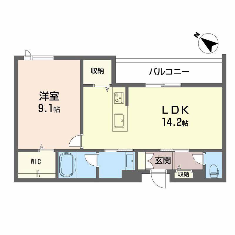 シャーメゾンマーレ竹下(1LDK/3階)の間取り写真