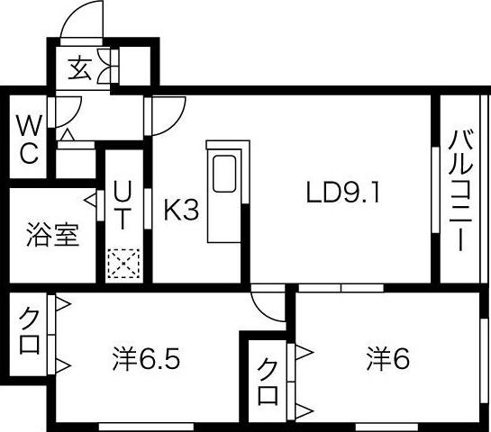 モンツァL714(2LDK/2階)の間取り写真