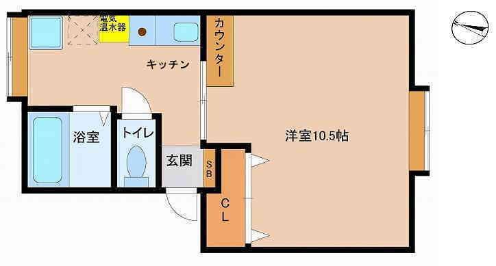 クレインウッド(1K/2階)の間取り写真