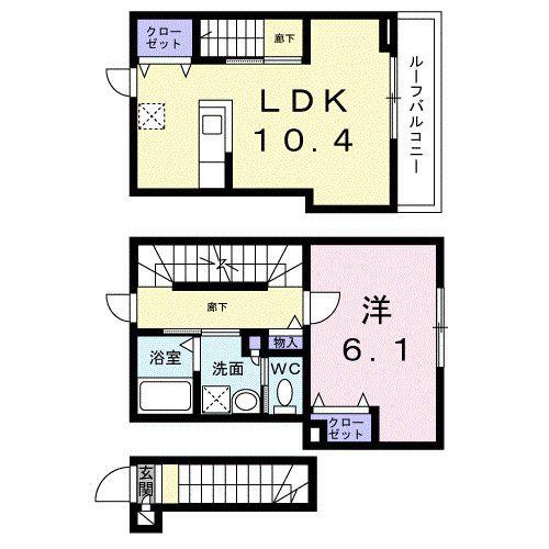 ウェルスクエア高円寺南(1LDK/2階)の間取り写真