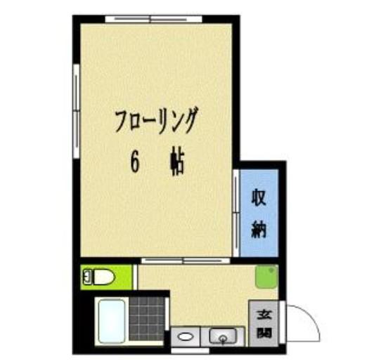 ノ・レーヴ(1K/2階)の間取り写真