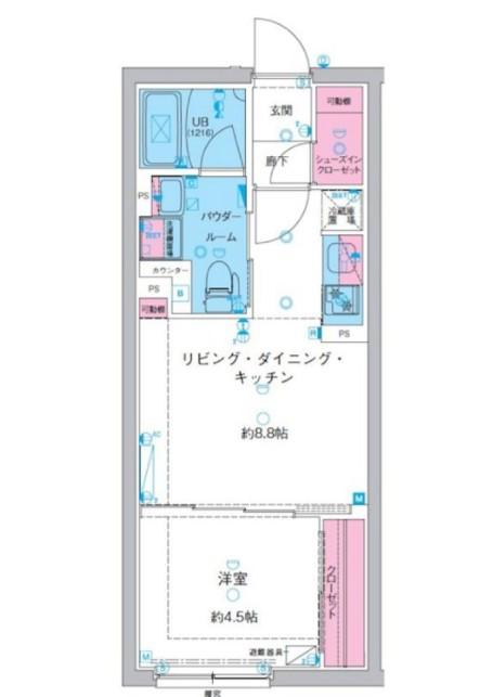 ジェノヴィア池袋(1LDK/4階)の間取り写真